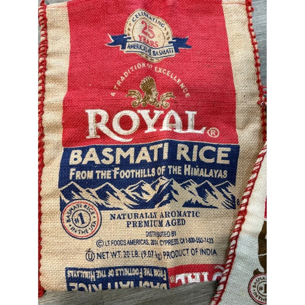 Royal Brown Basmati Rice Jute Tote Bag 20 LB Product of‎ India